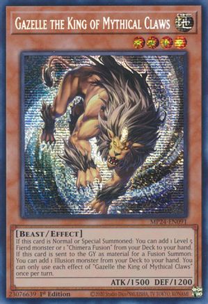 Gazelle the King of Mythical Claws (MP24-EN091) - Prismatic Secret Rare