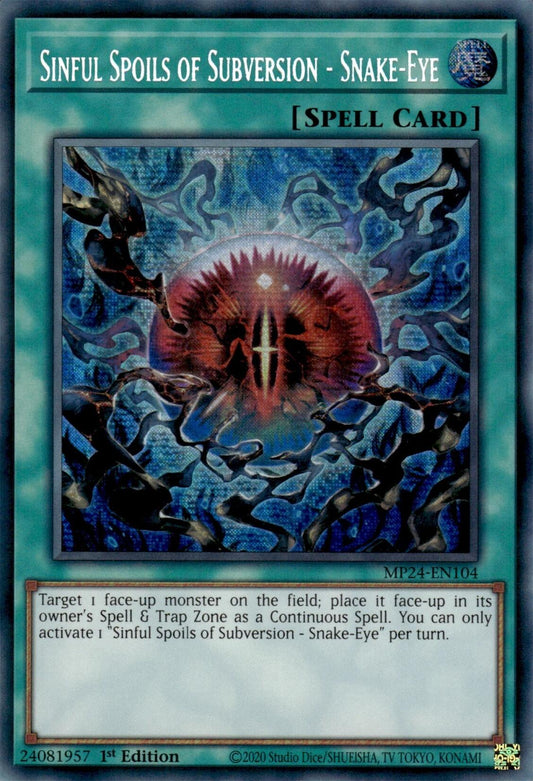 Sinful Spoils of Subversion - Snake-Eye [MP24-EN104] Prismatic Secret Rare