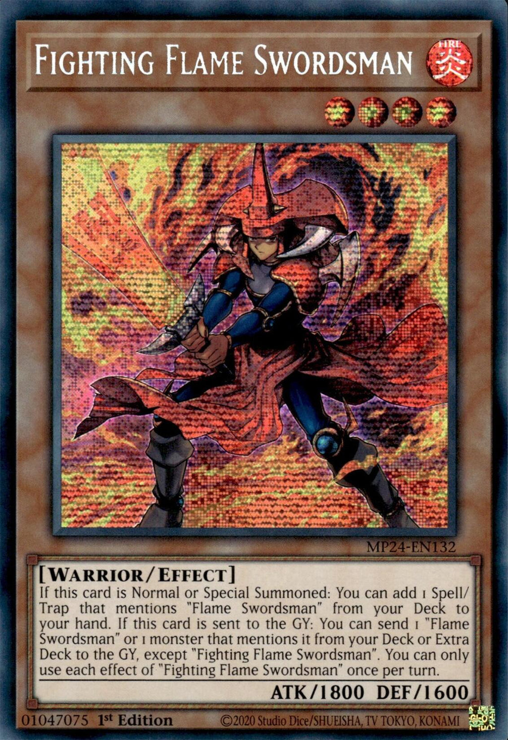 Fighting Flame Swordsman (MP24-EN132) - Prismatic Secret Rare