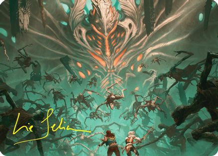 Valgavoth's Onslaught Art Card (Gold-Stamped Signature) (ASDSK-016) - Art Series: Duskmourn: House of Horror