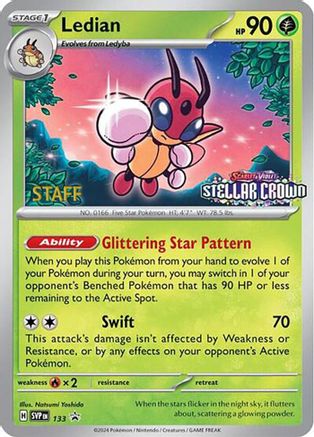 Ledian (Prerelease) [Staff] 133  - Reverse Holofoil - Promo