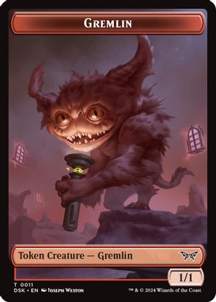 Gremlin // Manifest Double-Sided Token (DSK-11 // 18) - Duskmourn: House of Horror