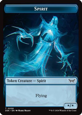 Spirit (0008) // Manifest Double-Sided Token (DSK-8 // 18) - Duskmourn: House of Horror