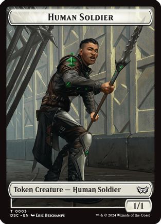 Human soldier // Scarecrow Double-Sided Token (DSC-3 // 23) - Commander: Duskmourn: House of Horror