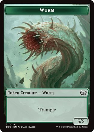 Wurm (0019) // Manifest Double-Sided Token (DSC-19 // 18) - Commander: Duskmourn: House of Horror