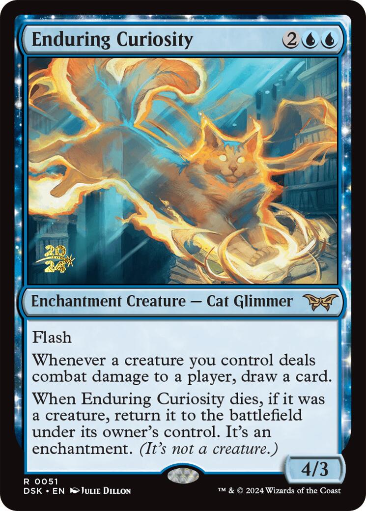 Enduring Curiosity (PRE-051) - Duskmourn: House of Horror Promos: (enchantment) Foil