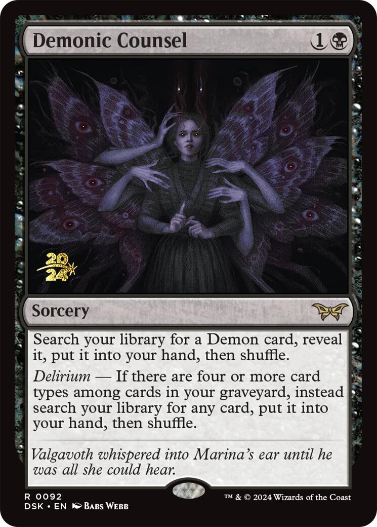 Demonic Counsel (PRE-092) - Duskmourn: House of Horror Promos Foil