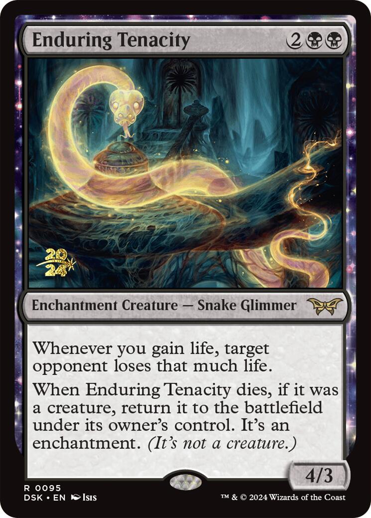 Enduring Tenacity (PRE-095) - Duskmourn: House of Horror Promos: (enchantment) Foil