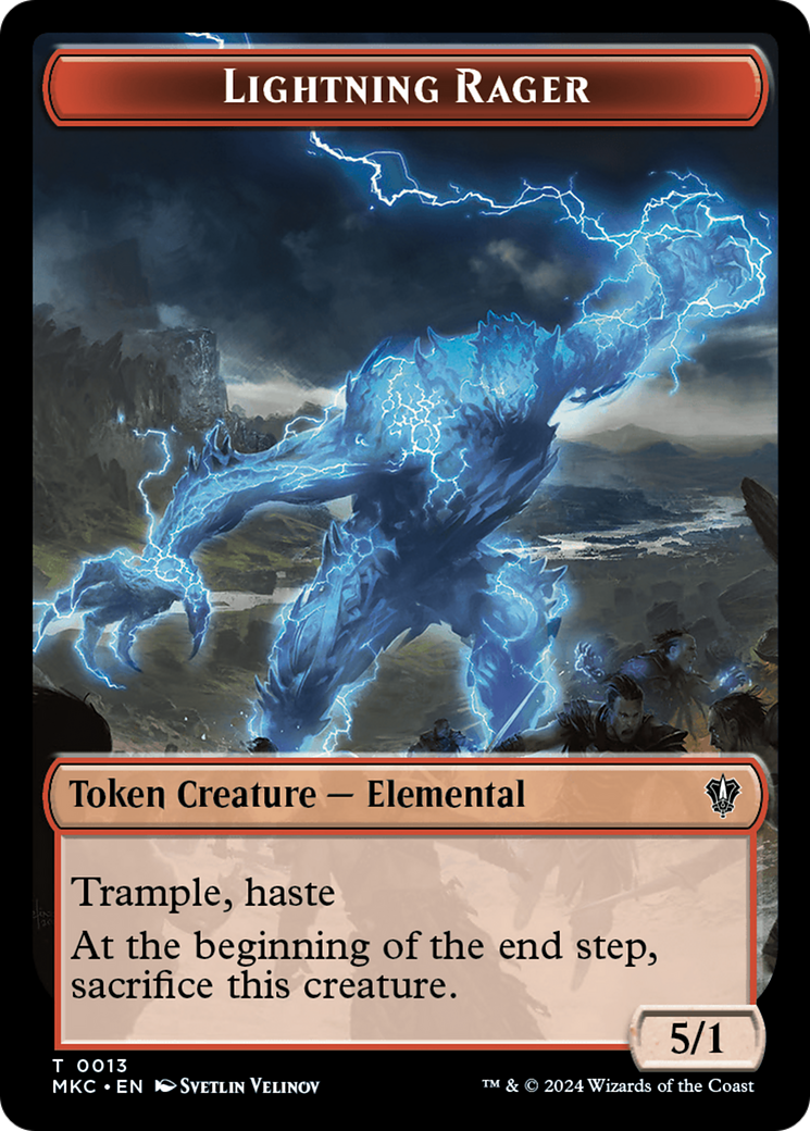 Or // Jeton double face Lightning Rager [Meurtres à Karlov Manor Commander Tokens] 