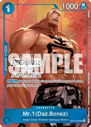 Mr.1 (Daz.Bonez) (Offline Regional 2024 Vol. 3) [Finalist] (OP02-063) - Uncommon
