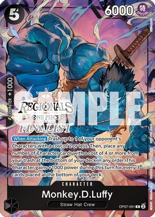 Monkey.D.Luffy (091) (Offline Regional 2024 Vol. 3) [Finalist] (OP07-091) - Rare