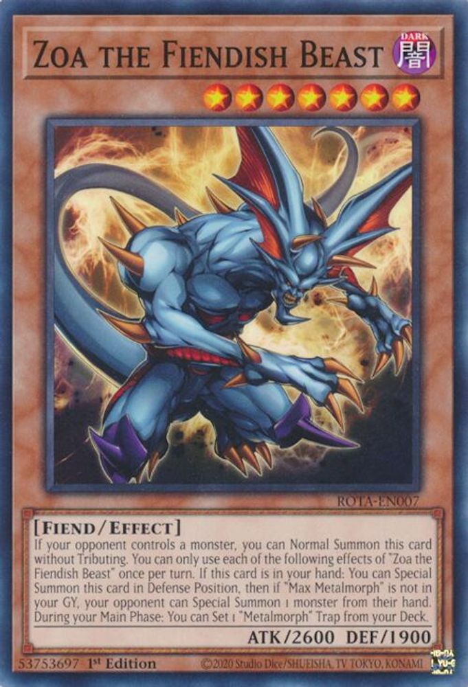 Zoa the Fiendish Beast (ROTA-EN007) - Common