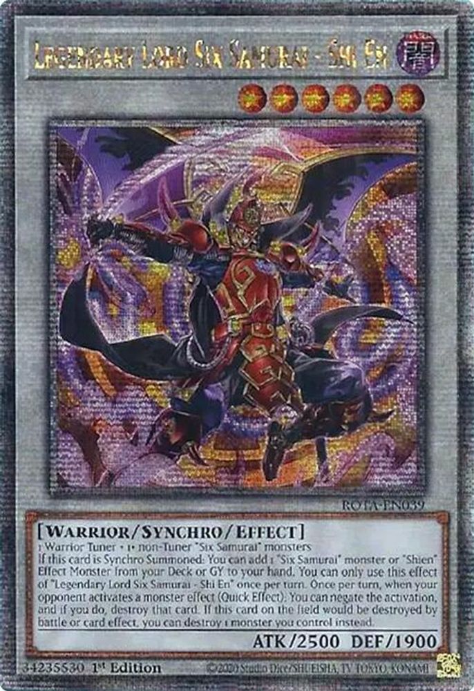Legendary Lord Six Samurai - Shi En (Quarter Century Secret Rare) (ROTA-EN039) - Quarter Century Secret Rare