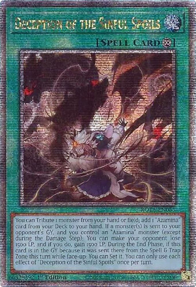 Deception of the Sinful Spoils (Quarter Century Secret Rare) (ROTA-EN055) - Quarter Century Secret Rare