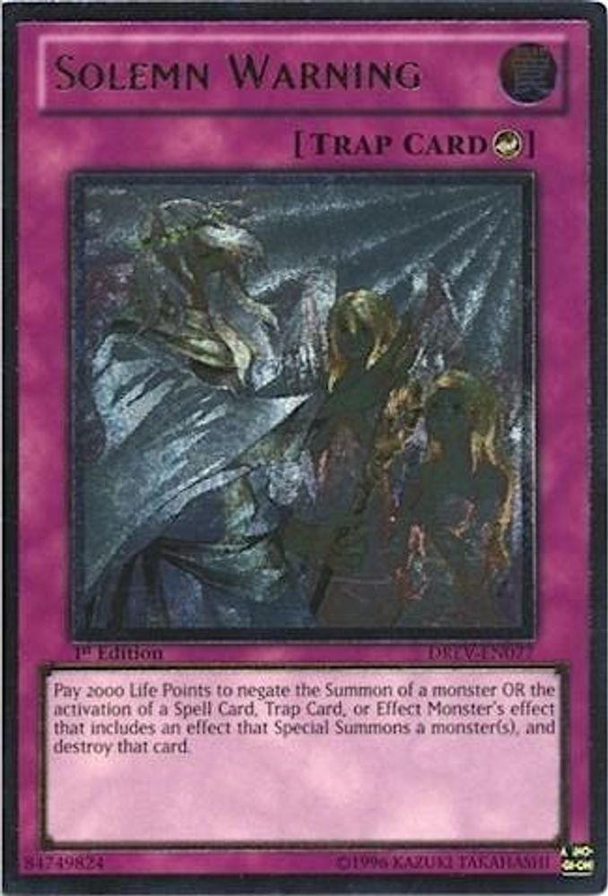 Solemn Warning (UTR) (DREV-EN077) - Ultimate Rare