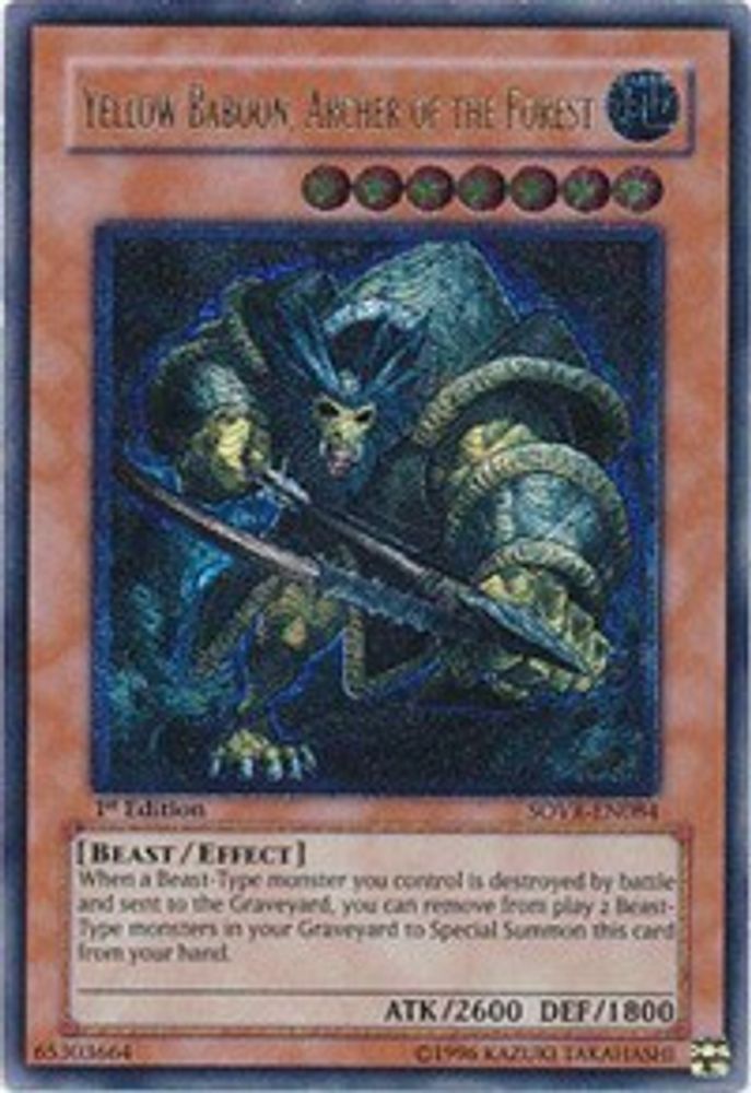 Yellow Baboon, Archer of the Forest (UTR) (SOVR-EN084) - Ultimate Rare