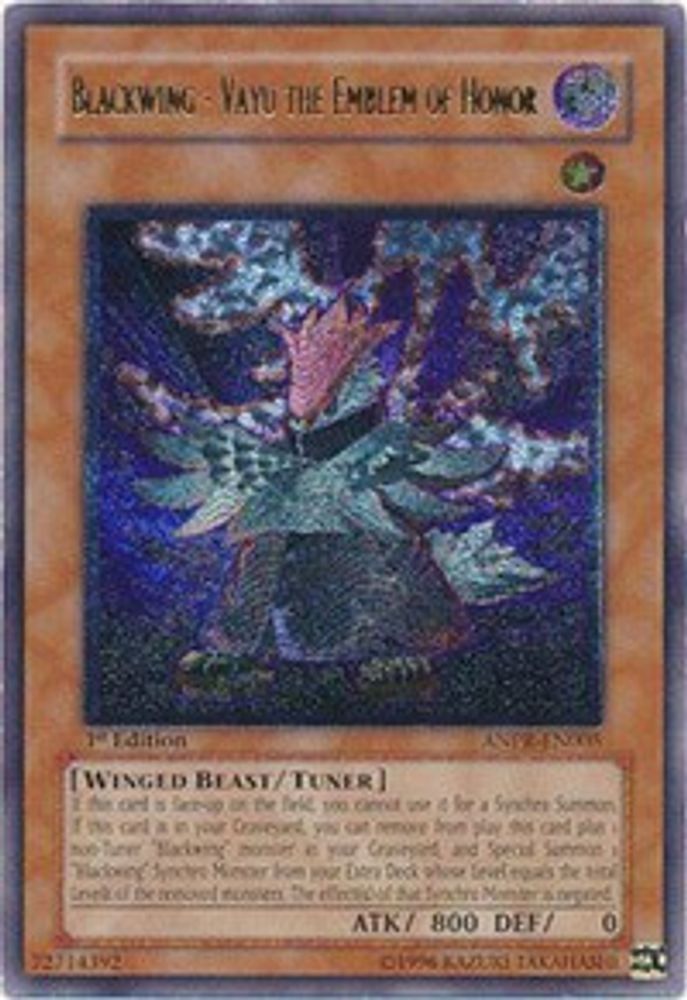 Blackwing - Vayu the Emblem of Honor (UTR) (ANPR-EN005) - Ultimate Rare