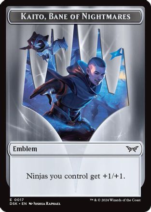 Emblem - Kaito, Bane of Nightmares // Manifest Double-Sided Token (DSK-17 // 18) - Duskmourn: House of Horror