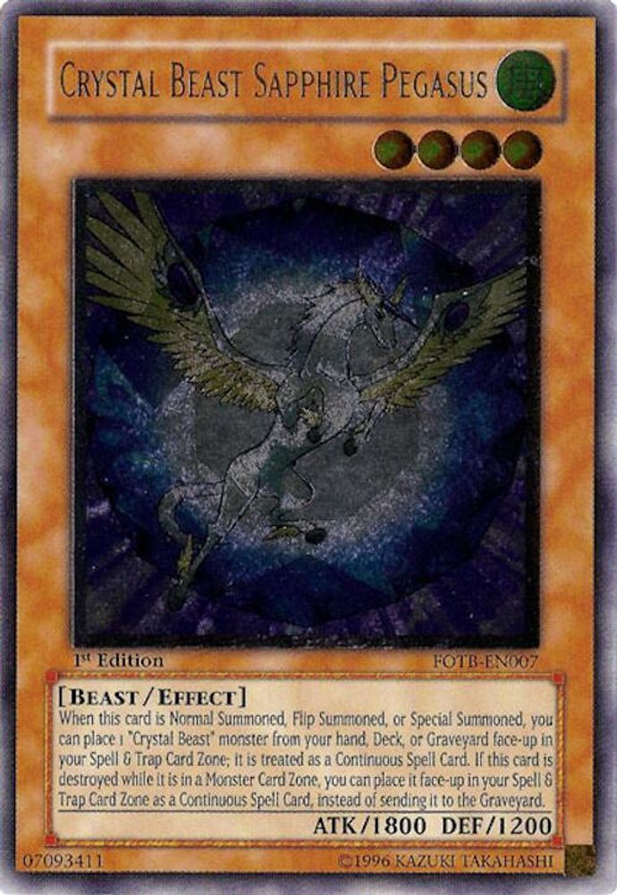 Crystal Beast Sapphire Pegasus (UTR) (FOTB-EN007) - Ultimate Rare