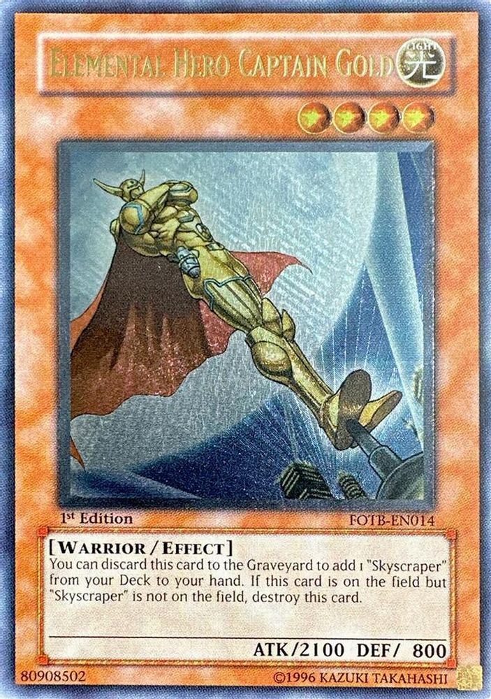 Elemental Hero Captain Gold (UTR) (FOTB-EN014) - Ultimate Rare