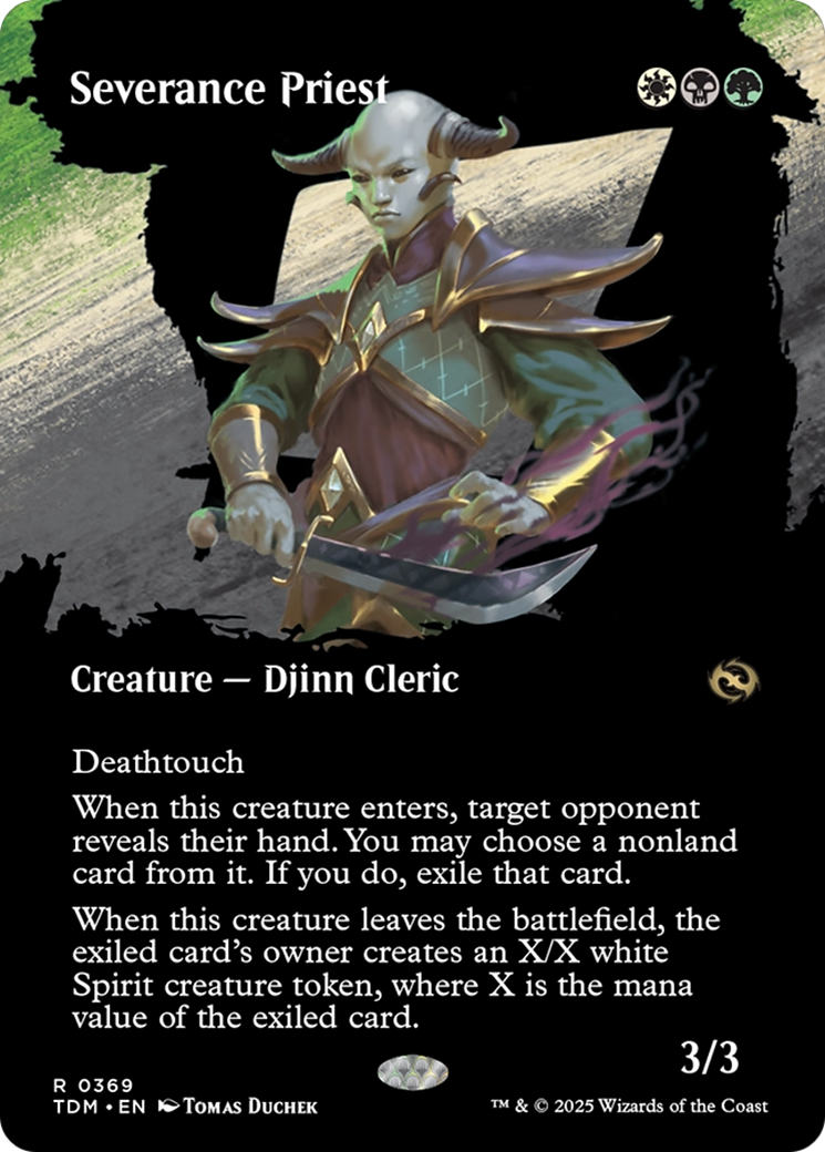 Severance Priest (Borderless) (TDM-369) - Tarkir: Dragonstorm: (Showcase) (Borderless) Foil
