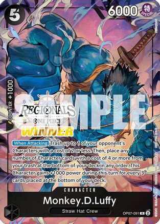 Monkey.D.Luffy (091) (Online Regional 2024 Vol. 3) [Winner] (OP07-091) - Rare