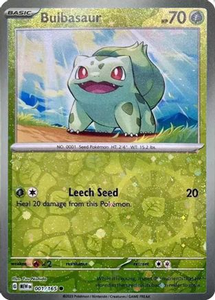 Bulbasaur (Reverse Cosmos Holo)  001/165  - Holofoil - Common