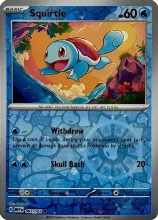 Squirtle (Reverse Cosmos Holo)  007/165  - Holofoil - Common
