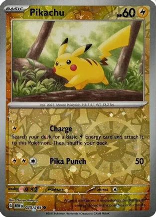 Pikachu (Reverse Cosmos Holo)  025/165  - Holofoil - Common
