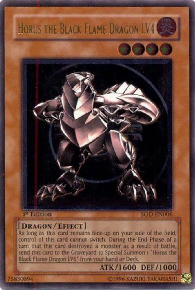 Horus The Black Flame Dragon LV4 (UTR) (SOD-EN006) - Ultimate Rare
