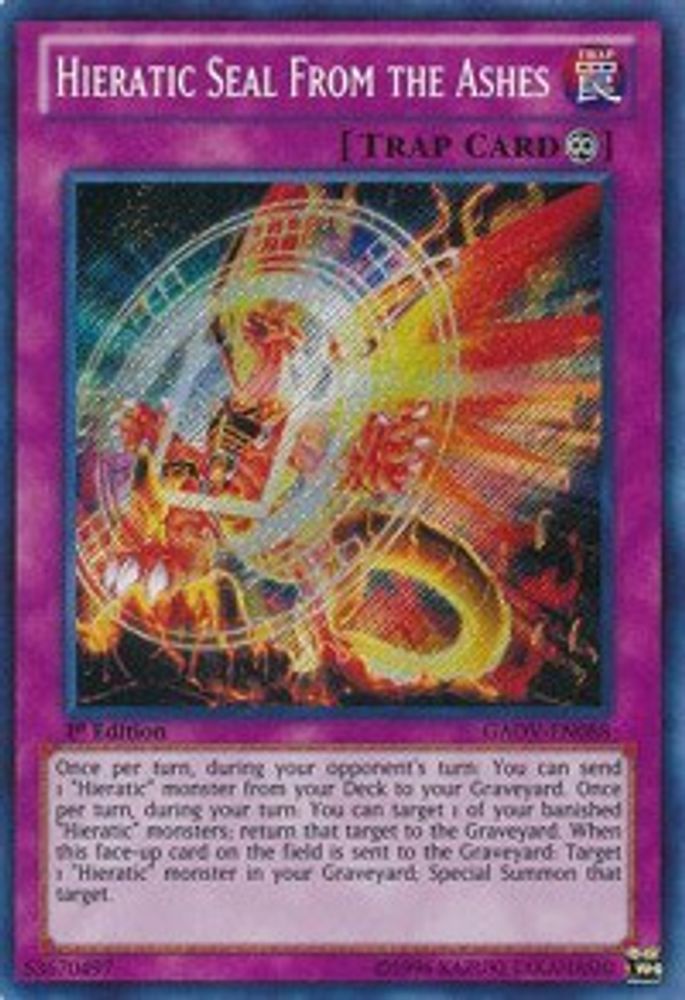 Hieratic Seal From the Ashes (GAOV-EN088) - Secret Rare