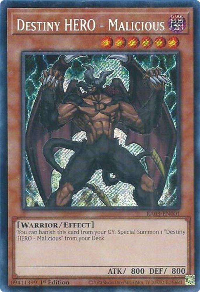 Destiny HERO - Malicious (Secret Rare) (RA03-EN001) - Secret Rare