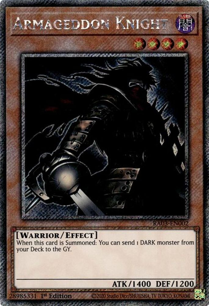 Armageddon Knight (Platinum Secret Rare) (RA03-EN002) - Platinum Secret Rare