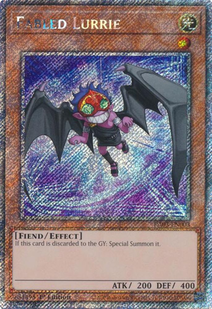 Fabled Lurrie (Platinum Secret Rare) (RA03-EN003) - Platinum Secret Rare