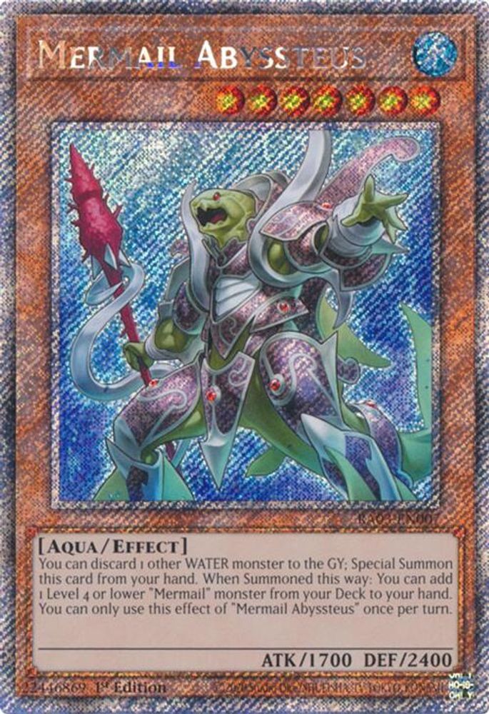 Mermail Abyssteus (Platinum Secret Rare) (RA03-EN007) - Platinum Secret Rare