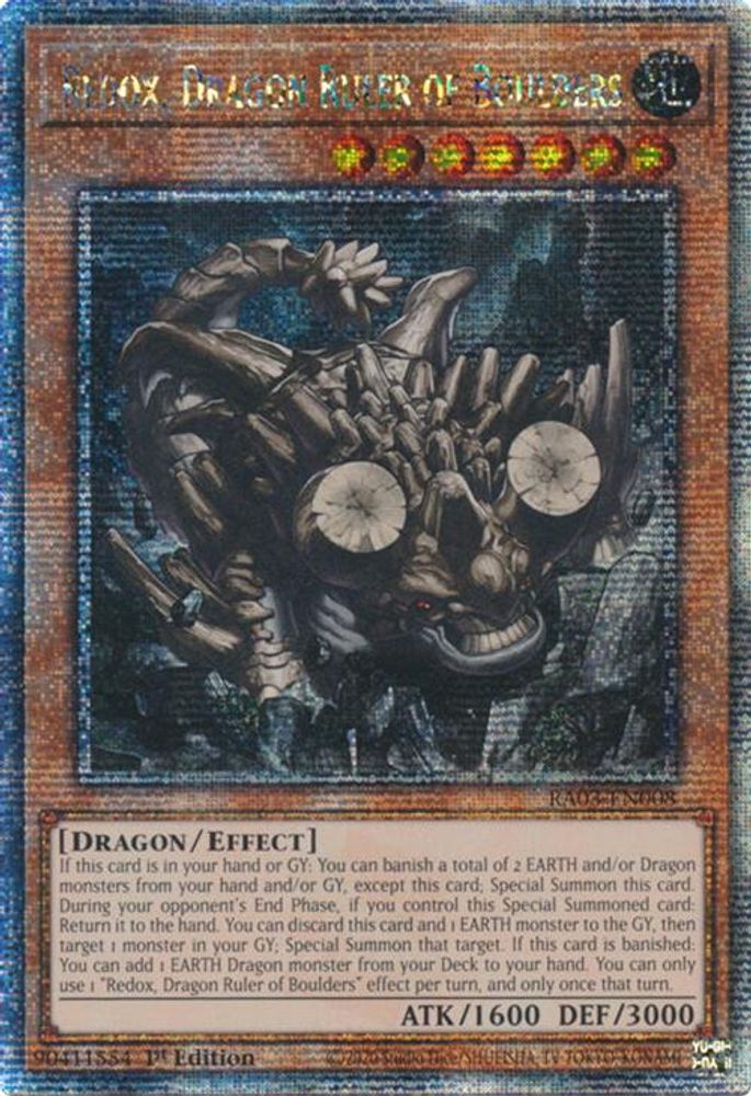 Redox, Dragon Ruler of Boulders (Quarter Century Secret Rare) (RA03-EN008) - Quarter Century Secret Rare