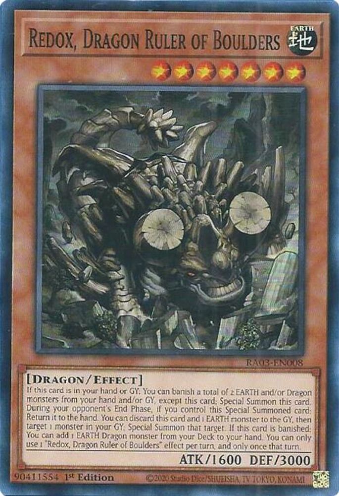 Redox, Dragon Ruler of Boulders (RA03-EN008) - Super Rare