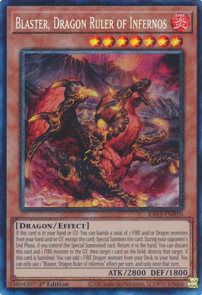 Blaster, Dragon Ruler of Infernos (PCR) (RA03-EN010) - Prismatic Collector's Rare