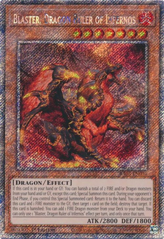 Blaster, Dragon Ruler of Infernos (Platinum Secret Rare) (RA03-EN010) - Platinum Secret Rare