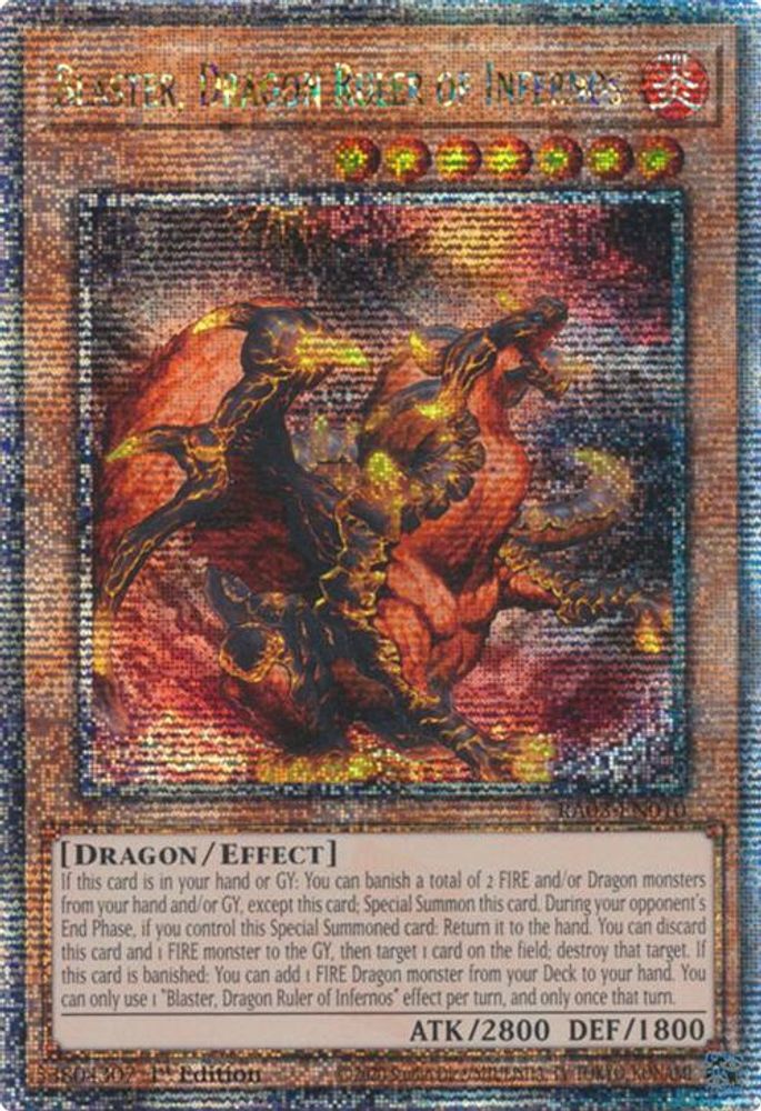 Blaster, Dragon Ruler of Infernos (Quarter Century Secret Rare) (RA03-EN010) - Quarter Century Secret Rare