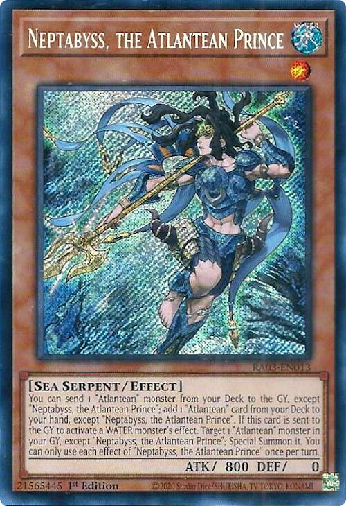 Neptabyss, the Atlantean Prince (Secret Rare) (RA03-EN013) - Quarter Century Bonanza 1st Edition