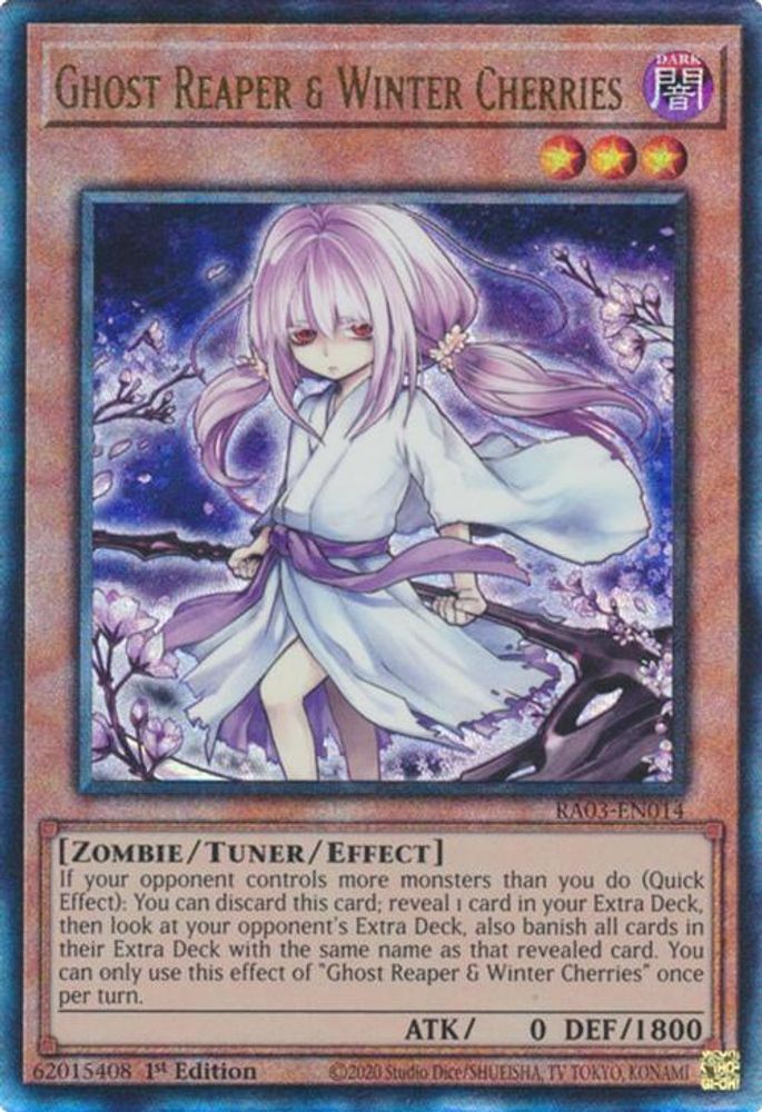 Ghost Reaper & Winter Cherries (Alternate Art) (PUR) (RA03-EN014) - Prismatic Ultimate Rare