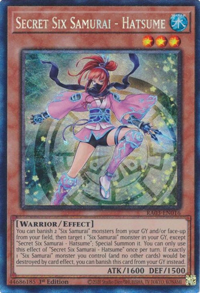 Secret Six Samurai - Hatsume (PCR) (RA03-EN016) - Prismatic Collector's Rare