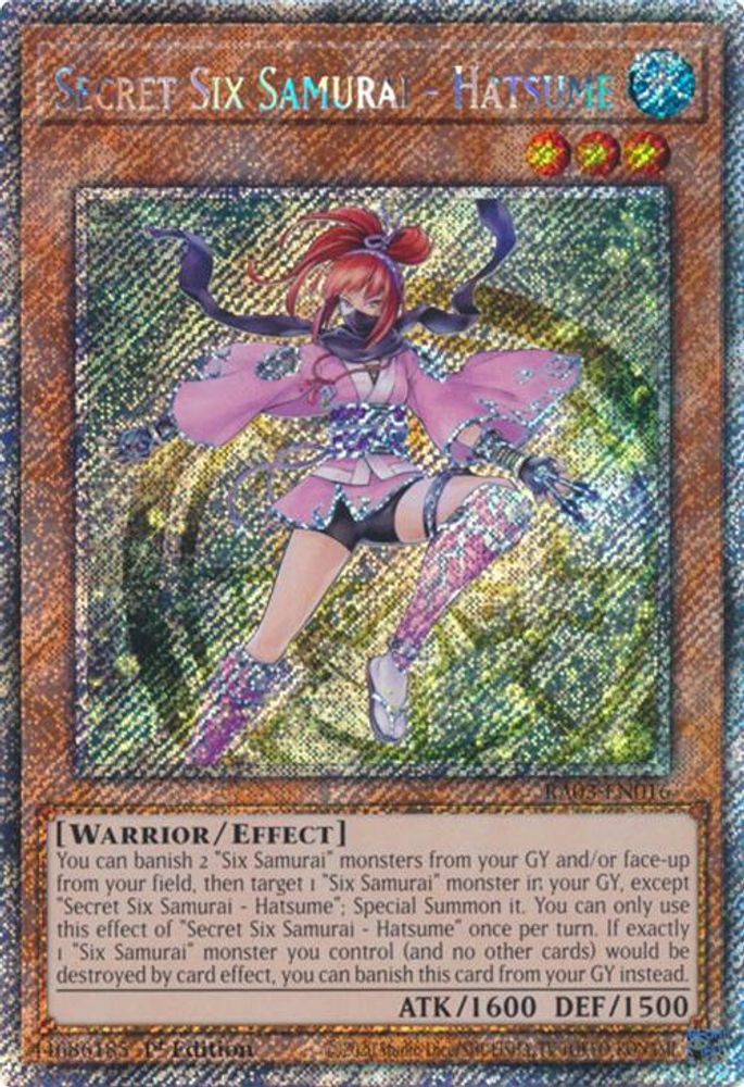 Secret Six Samurai - Hatsume (Platinum Secret Rare) (RA03-EN016) - Platinum Secret Rare