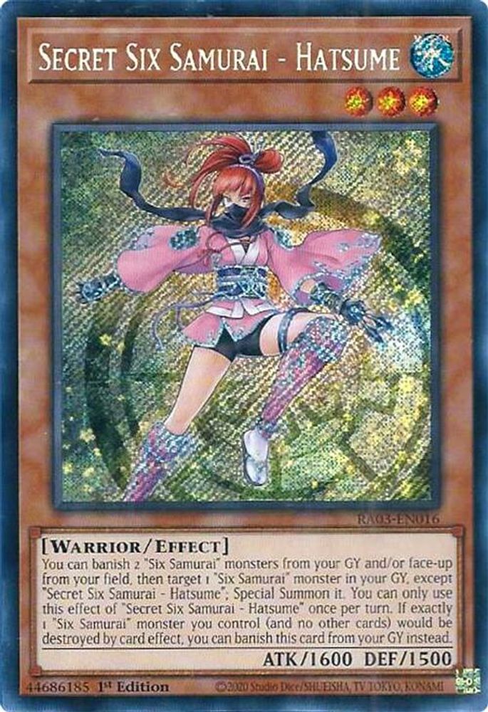 Secret Six Samurai - Hatsume (Secret Rare) (RA03-EN016) - Secret Rare