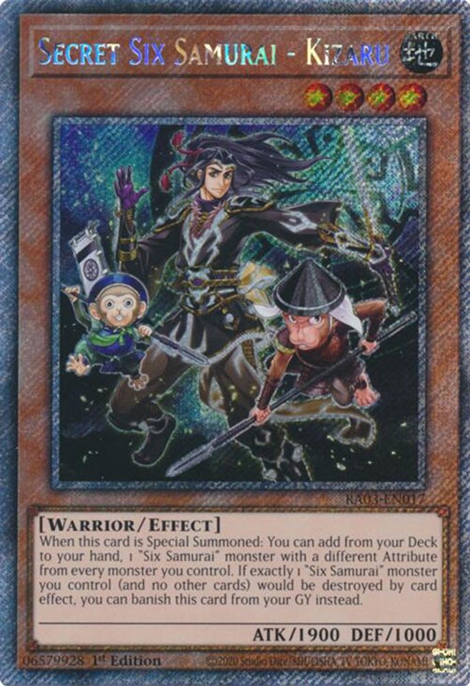 Secret Six Samurai - Kizaru (Platinum Secret Rare) (RA03-EN017) - Platinum Secret Rare