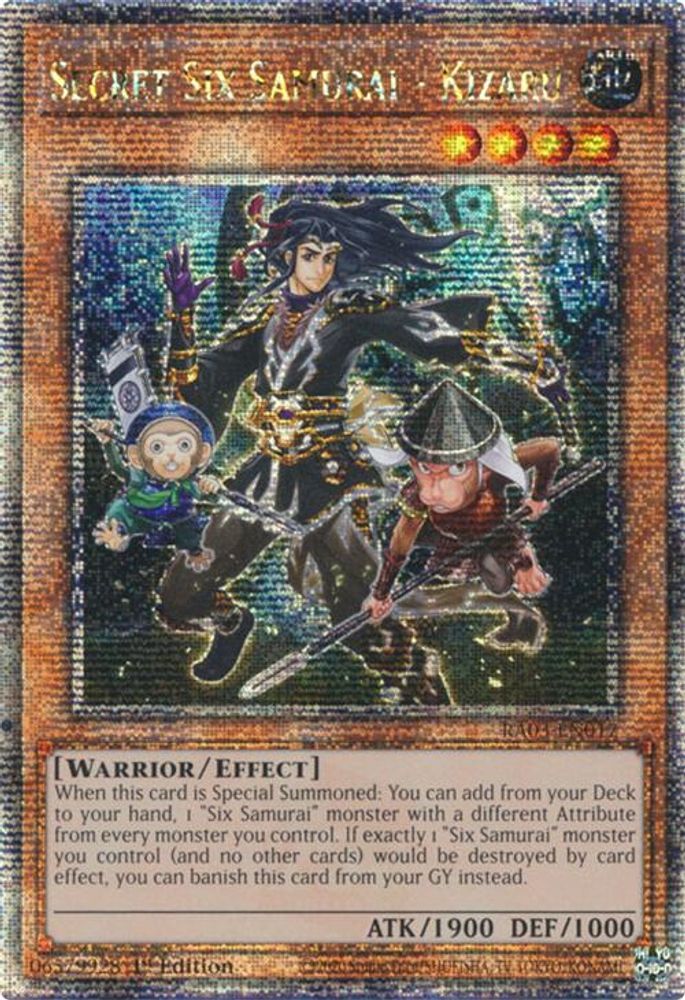 Secret Six Samurai - Kizaru (Quarter Century Secret Rare) (RA03-EN017) - Quarter Century Secret Rare