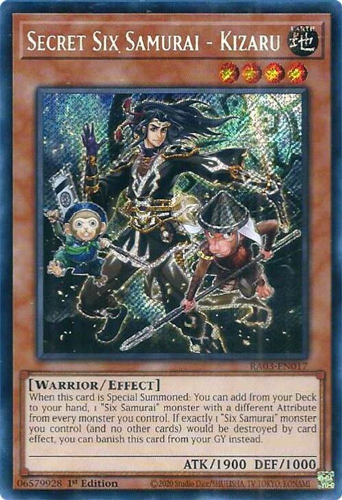 Secret Six Samurai - Kizaru (Secret Rare) (RA03-EN017) - Secret Rare
