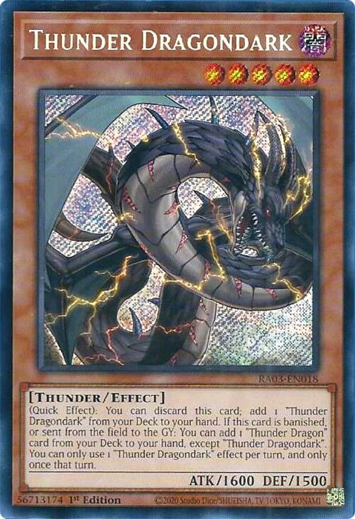 Thunder Dragondark (Secret Rare) (RA03-EN018) - Quarter Century Bonanza 1st Edition