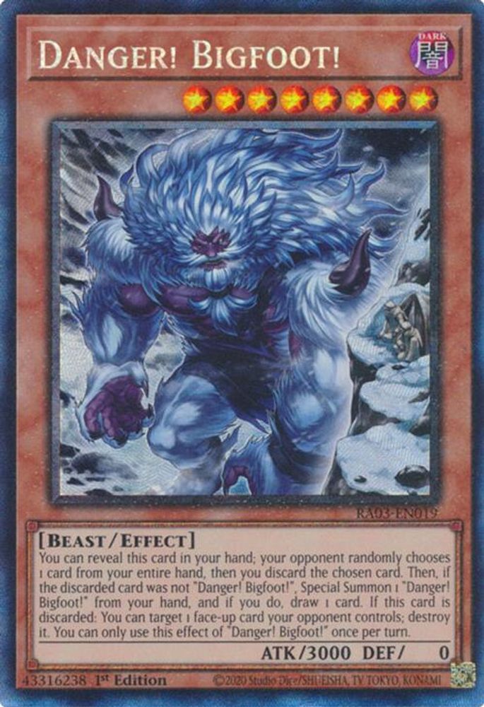 Danger! Bigfoot! (Alternate Art) (PCR) (RA03-EN019) - Prismatic Collector's Rare